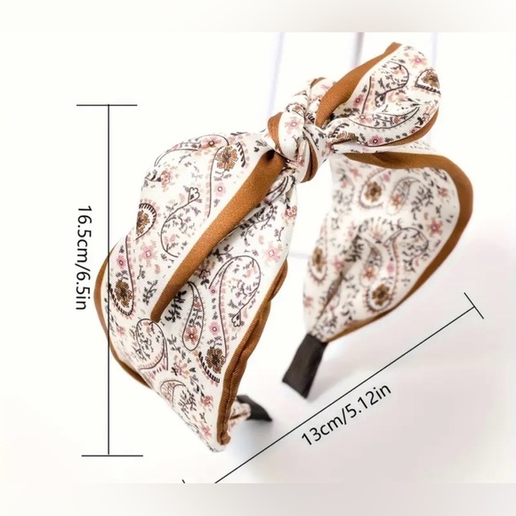 Floral Patterned Headbands - Black and Brown main image 5